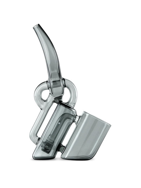 Standalone side view of Ryan Fitt Recycler without device; smoke-tinted chamber and return tube shown for wholesale PDPs.