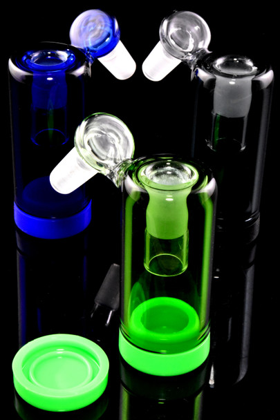 Colorful Glass on Glass Ash Catcher with Silicone Base - BS849