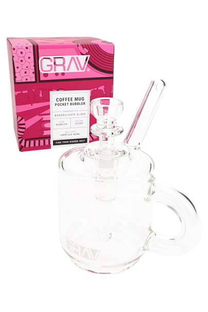 Grav Clear Glass Coffee Mug Pocket Bubbler - B1423