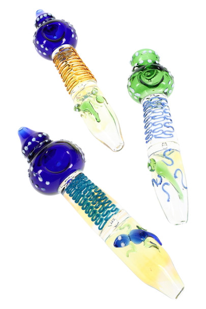7" Color Changing Glass Critter Steam Roller - P2973