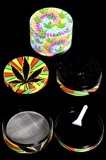60mm 4 Part Psychedelic Leaf Zinc Alloy Grinder - G0475