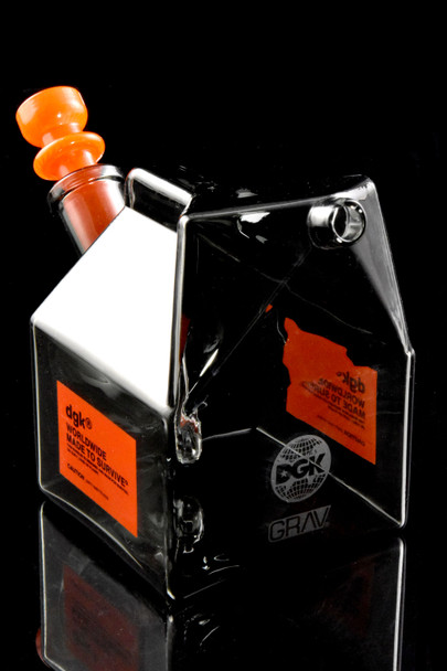 Wholesale special edition Grav and DGK crossover milk carton glass bubbler.