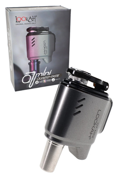Gunmetal Lookah Q7 Mini 710 concentrate vaporizer with retail box, magnetic tip—wholesale vape accessory shot