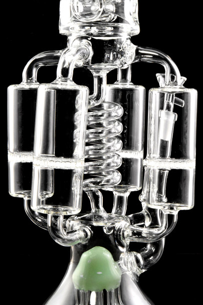 "The Quadzilla" 20" Large Glass on Glass Spiral Recycler Water Pipe with Honeycomb Percs - WP3061