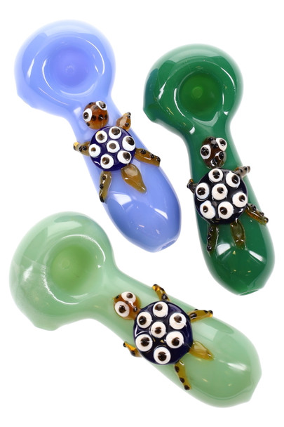 4.5" Turtle Colored Glass Pipe - P3019