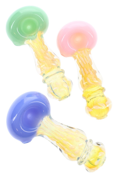 4.5" Color Changing Glass Neon Bowl Glass Pipe - P3023
