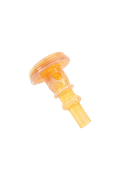 Sunrise yellow Empire Glassworks glass Puffco joystick for Peak Pro 3D XL, 1" borosilicate piece, wholesale accessory, clean front close-up.