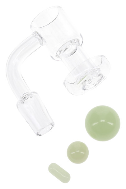 14.5mm Male Terp Slurper Domeless Quartz Banger Nail with Glow in the Dark Banger Beads - BS895