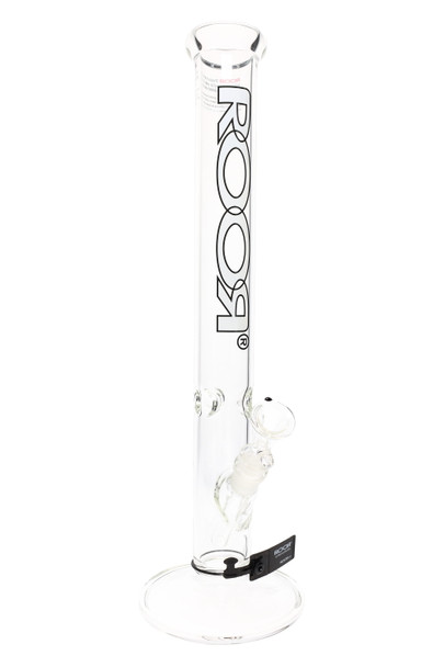 ROOR 18" clear straight tube, black outline decal, 50 mm tube, ice pinch and 18.8 mm joint shown, studio front view ideal for retail smoke gear pages. ROOR 18" clear straight tube, black outline decal, 50 mm tube, ice pinch and 18.8 mm joint shown, studio front view ideal for retail smoke gear pages.