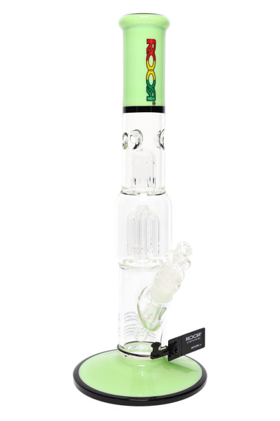 RooR Tech 15" Multicolor Glass Straight Shooter Water Pipe with Tree Perc - WP2932