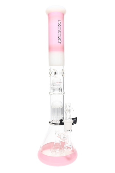 RooR Tech 18" Multicolor Stemless Multi Perc Glass on Glass Beaker Water Pipe - WP2942