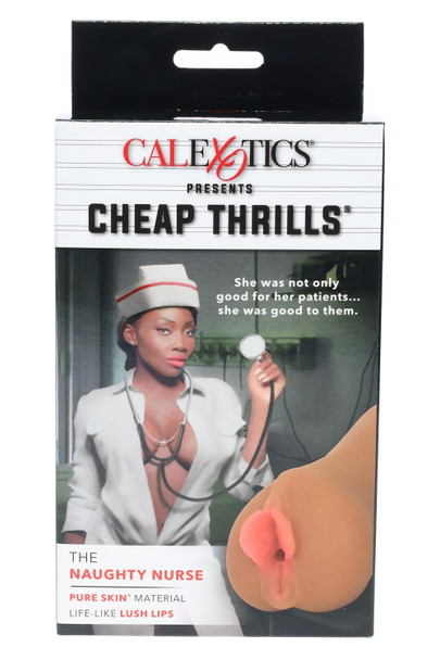 Cheap Thrills Naughty Nurse retail box with hang tab and flesh-tone sleeve opening—wholesale adult novelty add-on