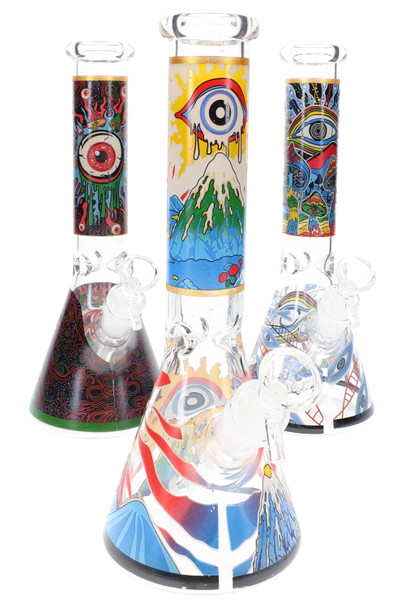 10" Glow in the Dark Eyeball GoG Beaker Water Pipe - WP3215