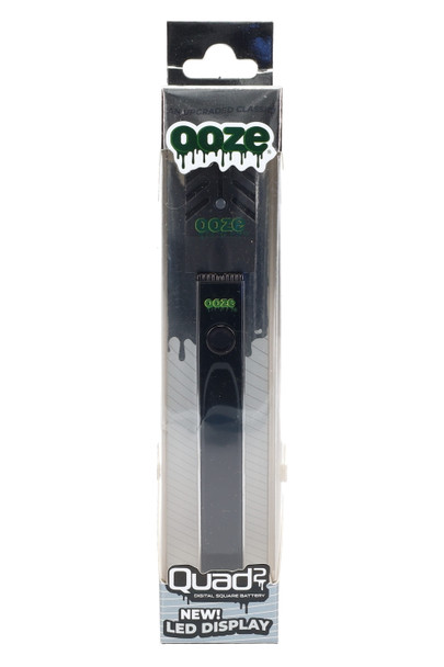 Panther Black Ooze Quad 2 square battery in black retail packaging with included USB charger