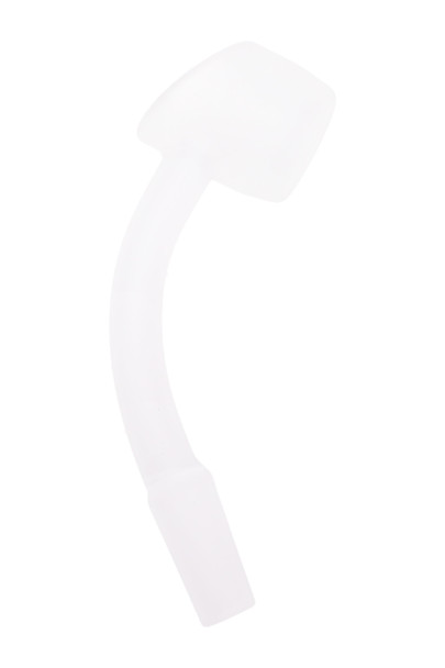 Wholesale frosted quartz banger nail, 10 mm male 45-degree angle, domeless 4 mm thick bucket shown in side profile