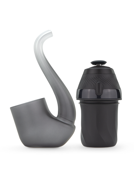 Onyx Proxy glass pipe body next to removable base; modular construction clearly shown for wholesale product pages. Onyx Proxy glass pipe body next to removable base; modular construction clearly shown for wholesale product pages.