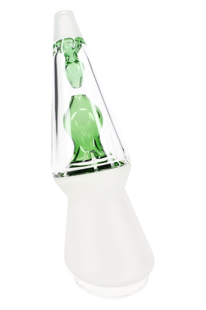 Hemper That 70’s Peak top, clear cone with green lava chamber and frosted base—smoke shop inventory photo