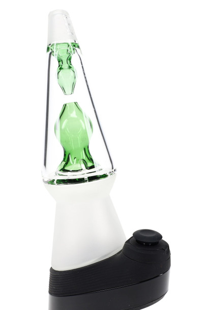Hemper That 70’s Peak top on device, clear cone with green lava chamber—head shop supplies upgrade
