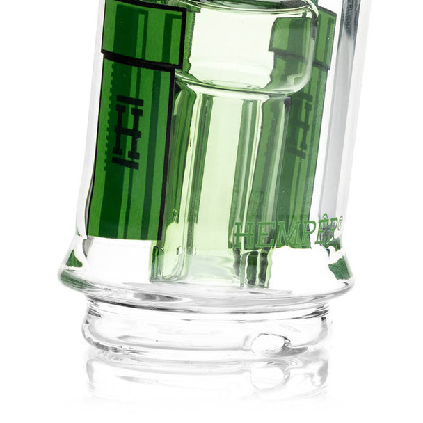 Close-up of green internal chamber and Hemper logo at base—wholesale add-on detail for catalog listings