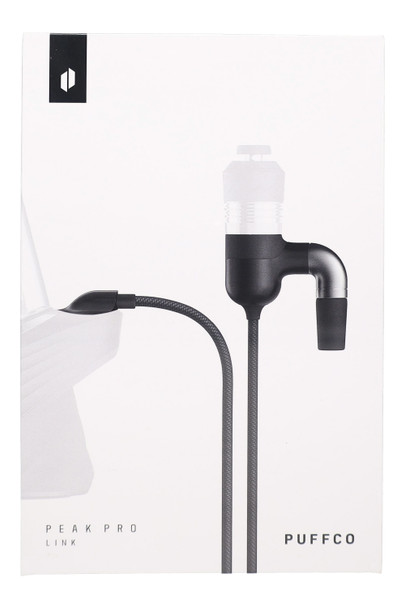 Puffco Peak Pro Link packaging close-up showing device silhouette—wholesale vape shop hardware display