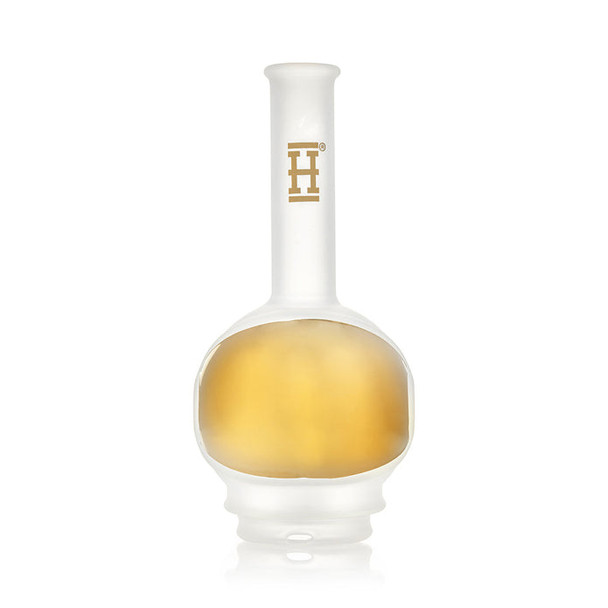 Solo Space Fleet Peak top front shot, frosted glass with gold visor panel, wholesale Puffco accessory for shops