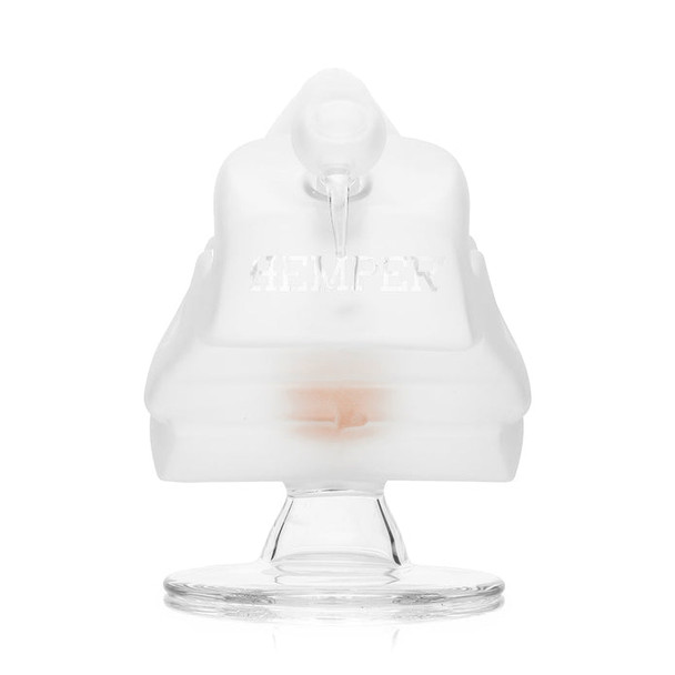 Front view skull bong with recessed joint and embossed Hemper detail, compact wholesale bong for glass cases