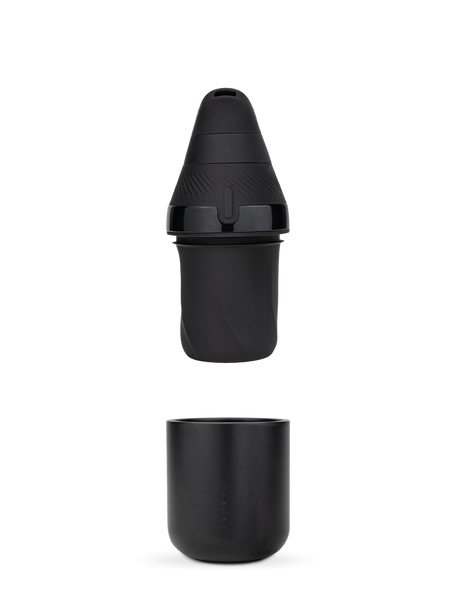 Puffco Proxy Core Kit separated into top and base for vape shop merchandising, black two-piece device layout