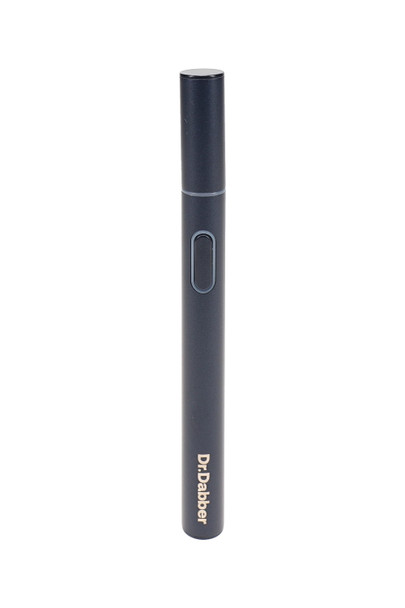 Head-shop supplies close-up of black Dr. Dabber Drop heated loading tool with side button