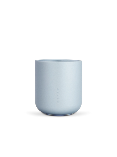 Light blue Puffco Proxy Core base cup with rounded metal-look finish, retail smoke gear accessory