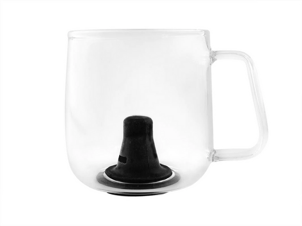 Single clear Zenco Cafe glassware mug with black diffuser, wholesale Zenco vaporizer accessory