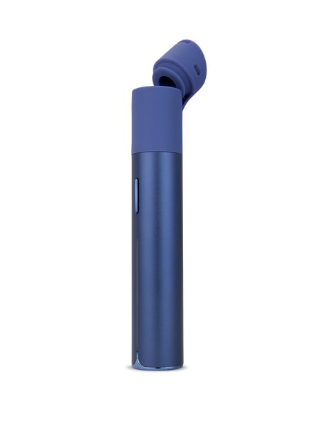 Head-shop supplies Puffco Pivot Sapphire dab pen open mouthpiece view showing chamber access