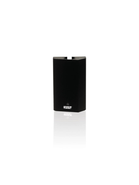 Wholesale GRAV Gem-in-Eye vape pen in black with compact rubberized body and front logo view
