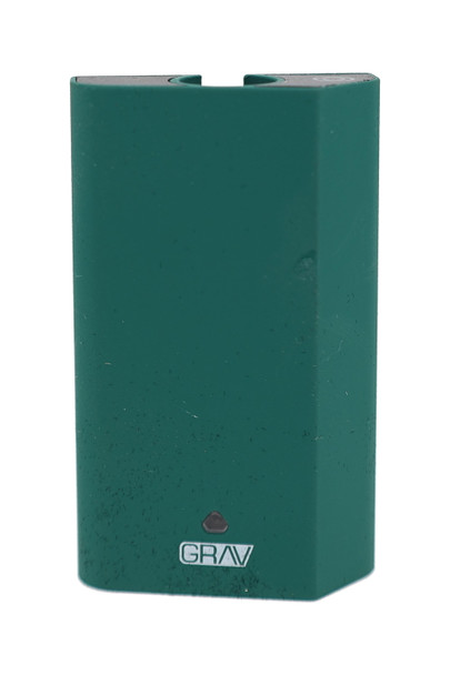 Green GRAV Gem-In-Eye vape pen with matte exterior and front-facing indicator light