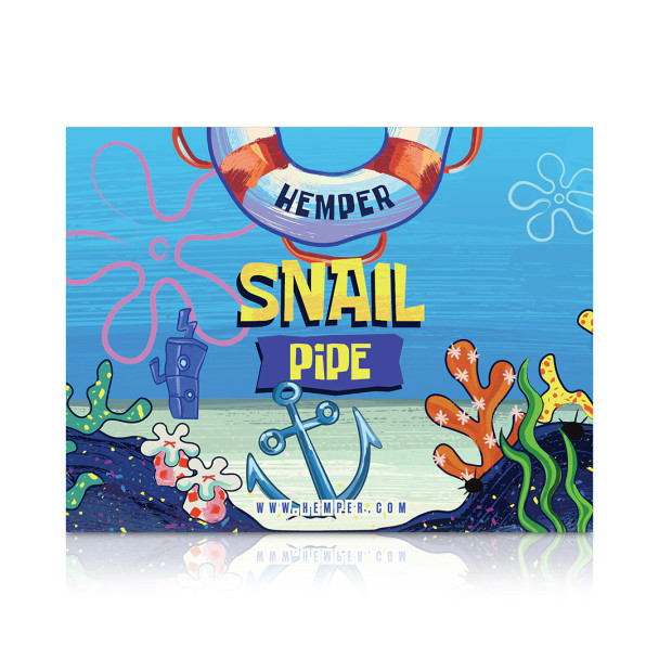 HEMPER Snail Pipe blue retail box with underwater-style artwork and brand logo