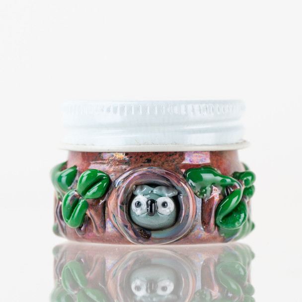 1.5" Empire Glassworks Hootie's Forest terp jar for wholesale smoke shop displays with owl front