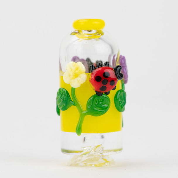Sunshine Garden Puffco Pivot figurine mouthpiece for wholesale head-shop supplies with floral accents