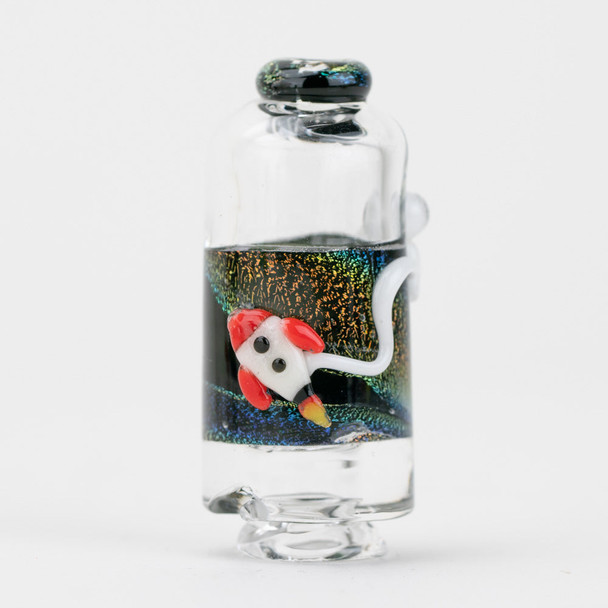 Across the Universe Puffco Pivot figurine mouthpiece for wholesale retail smoke gear with space artwork