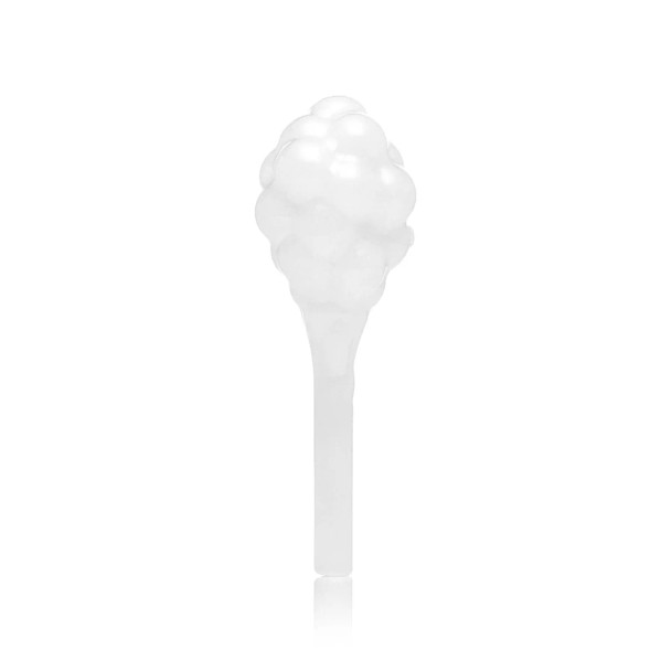 Back view of Hemper Wish Ball hand pipe showing the rounded white cloud-shaped glass body