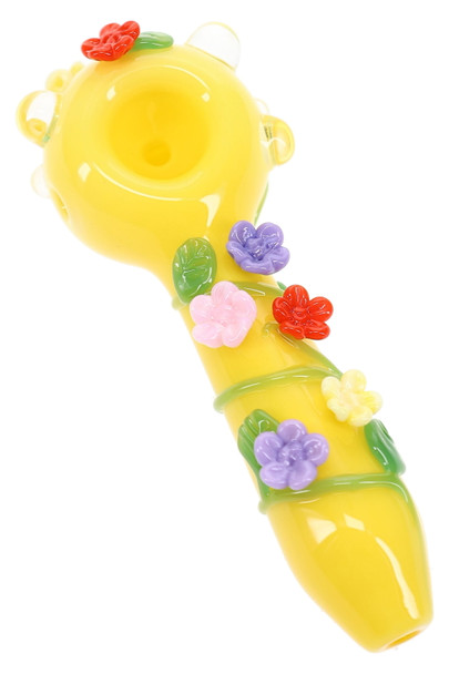 (US Made) 4" Empire Glassworks Sunshine Garden Spoon Pipe – P3303