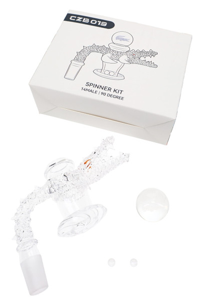 Crocodile terp slurper quartz banger spinner kit with clear banger beads for dab gear displays