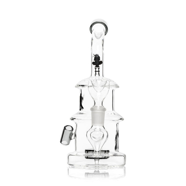 Front-facing Hemper Ninja Bong with pagoda-inspired profile, black ninja decal on neck, and included removable flower bowl