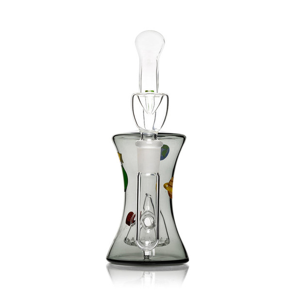Rear view of Cosmic Bong showing extended stem, clear flower bowl, and transparent black body