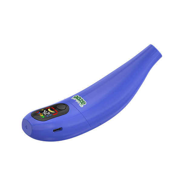 Ultra Marine Ooze Peel banana-shaped 510 battery with digital screen and Ooze logo on curved body