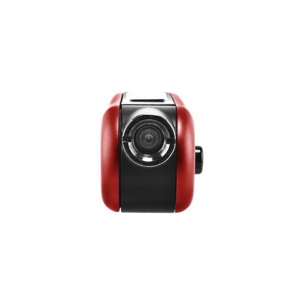 Front-facing view of red Ooze Hinge Flick 210 mAh vape battery showing concealed cartridge opening and compact foldable design