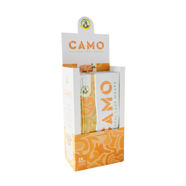 CAMO Cookies & Cream natural leaf wraps pouch with dessert-themed graphics and 5-wrap resealable packaging