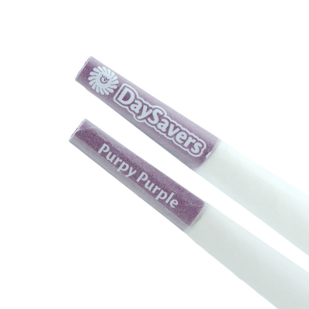 Two Purpy Purple DaySavers refined white cones shown close-up with purple color-tip filters