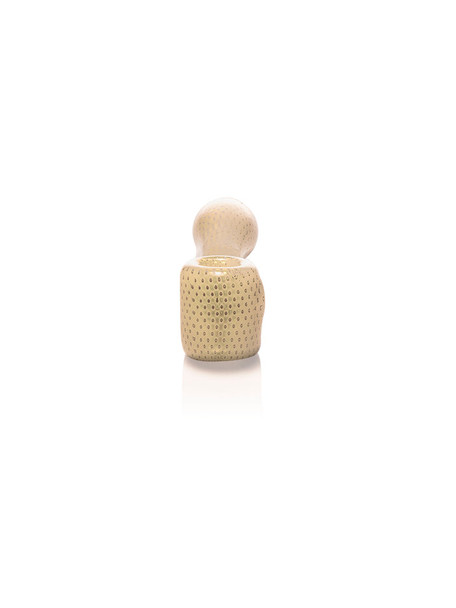 Front view of white GRAV Mini Bubble Trap Sherlock highlighting its bowl and trapped-bubble glass pattern