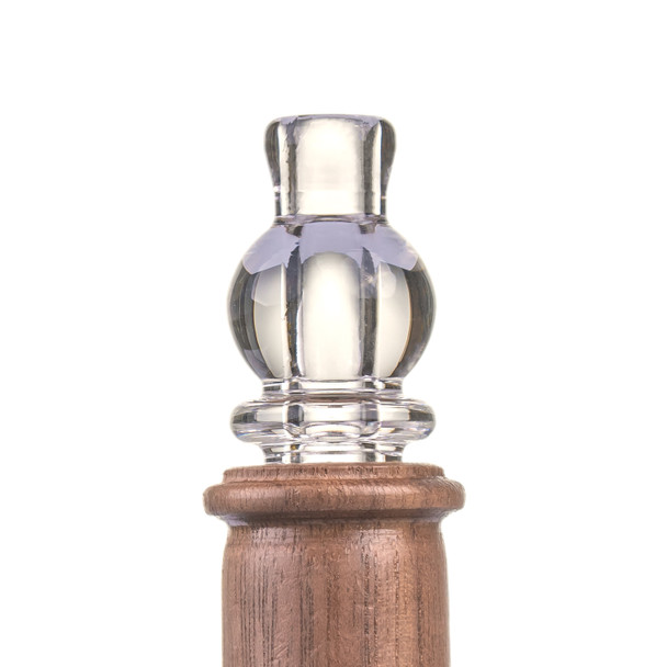 Creek hand pipe components arranged to show the modular borosilicate glass and walnut-accent design
