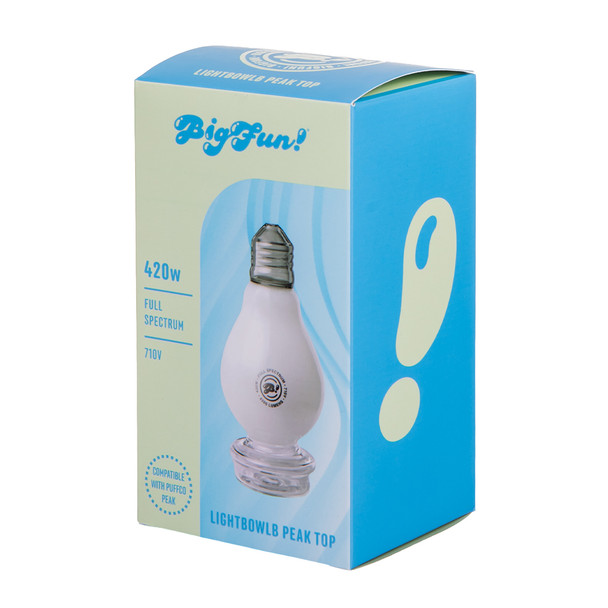 BigFun! white Peak top with full-color bulb design, narrow opening, and base-connected perc