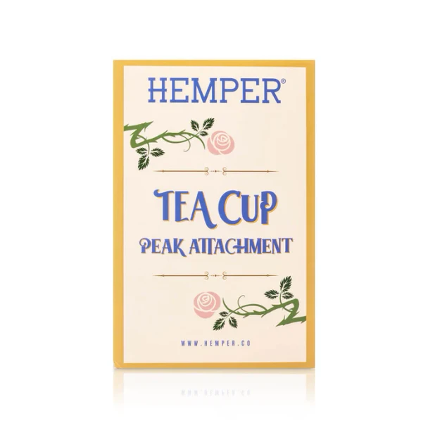 Hemper Tea Cup Puffco Peak Top branded retail packaging shown against a white background